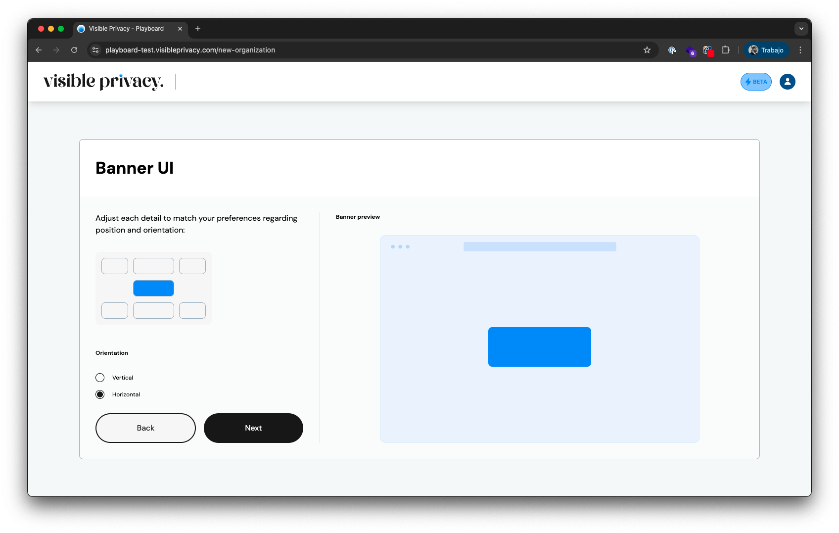 Visible Privacy Playboard - Step 1