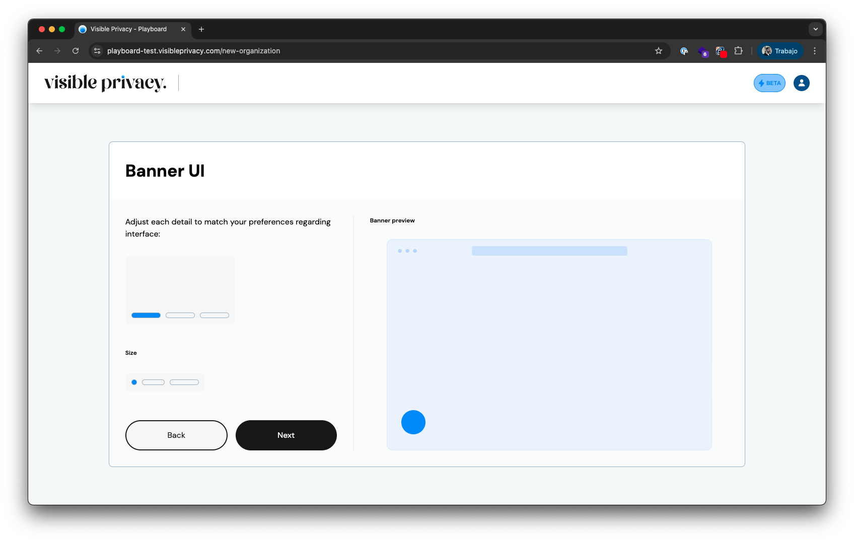 Visible Privacy Playboard - Step 1